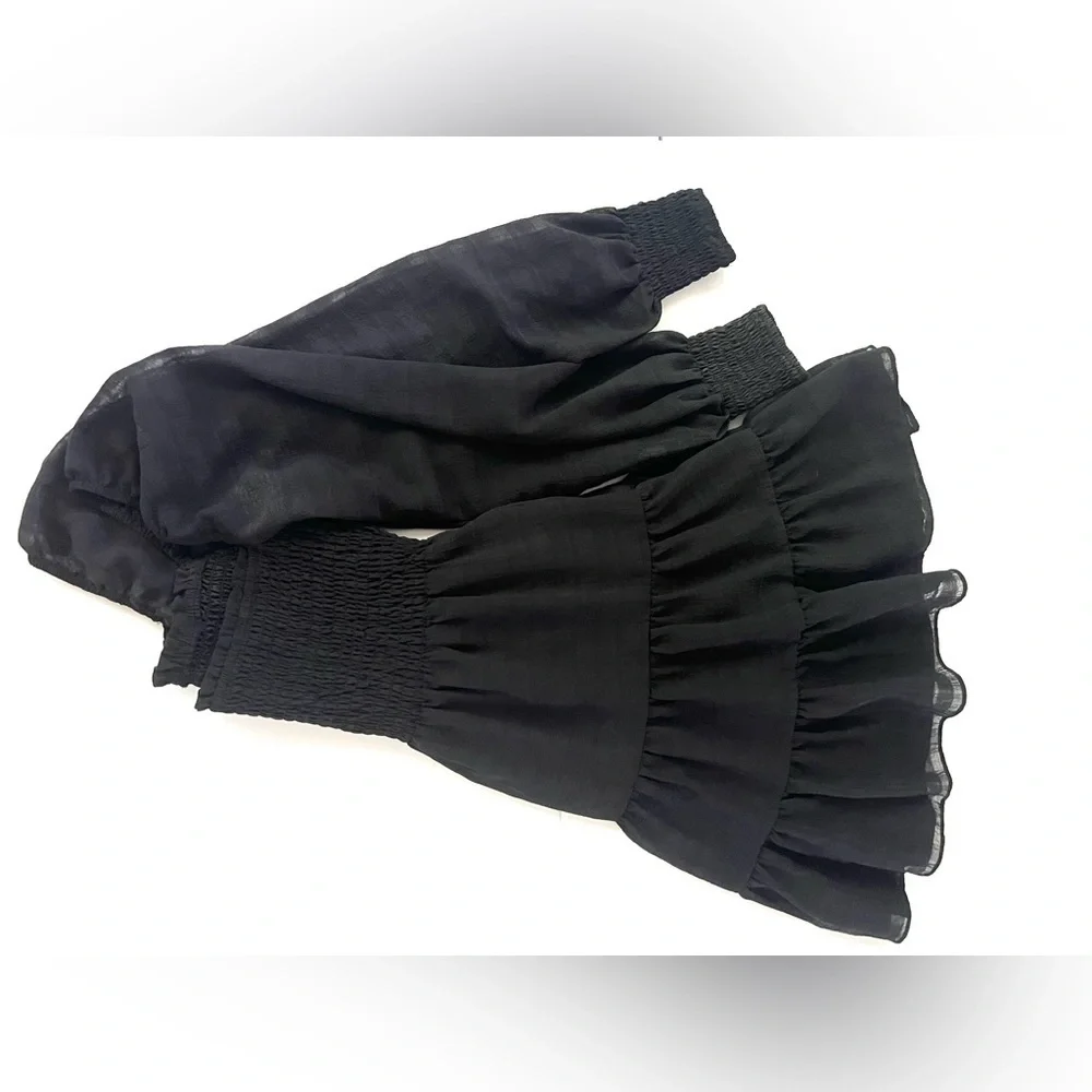 Urban Outfitters Black Long Puff Sleeve Mini Dress Size Small Petite - Picture 4 of 8